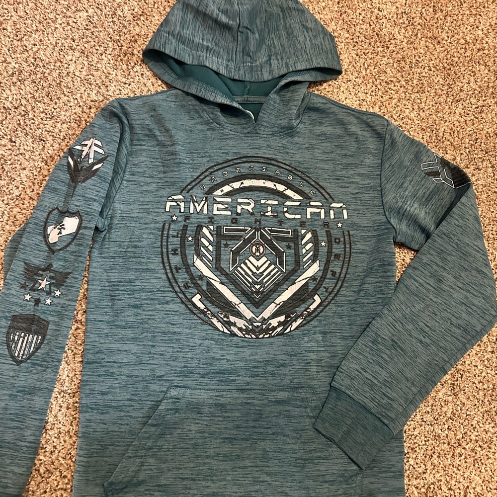 American Fighter Blue Graphic Hoodie